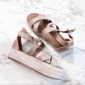 Nude Flatform Espadrilles Size 6